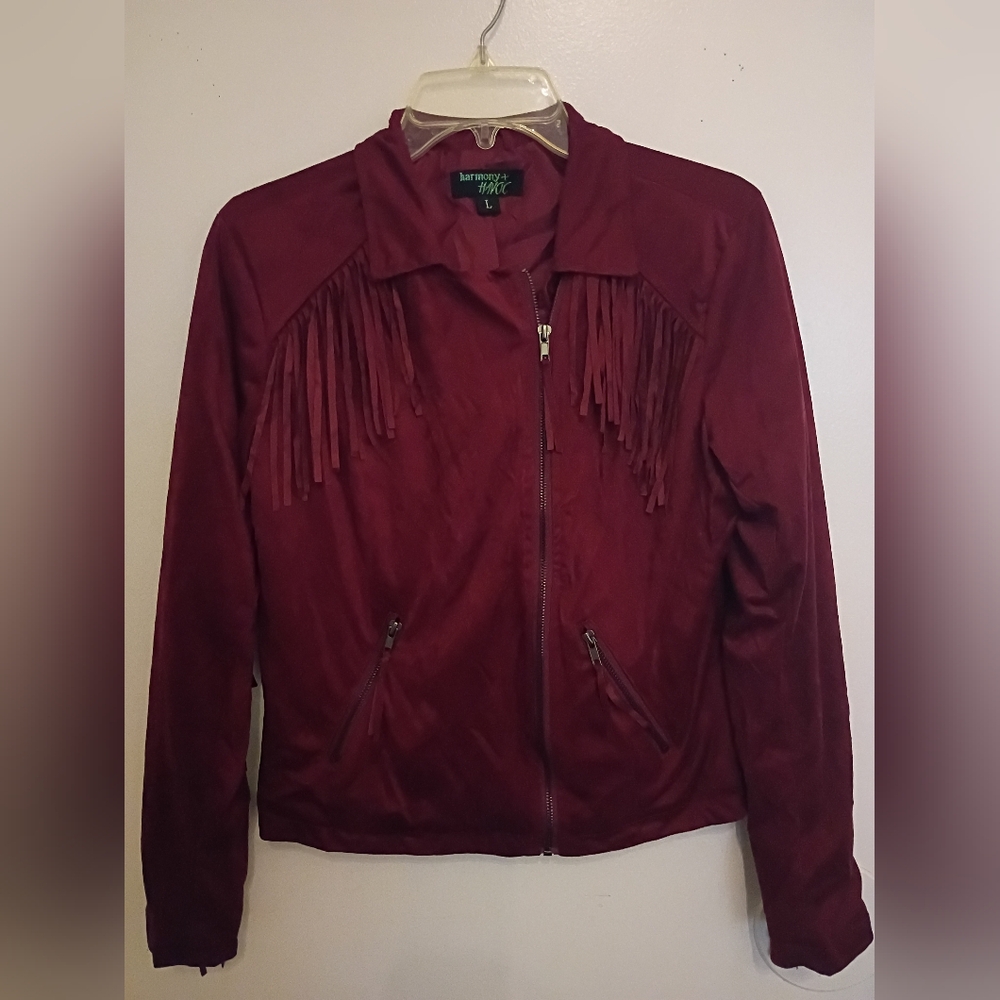 Harmony & Havoc Burgundy Fringe Soft‎ Jacket SL